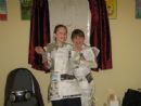 Mushky and Hannah show off their creations