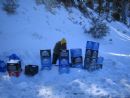 filling the crates with snow filling the crates with snow