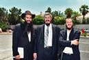Joel Atkins, who travelled from Chicago, along with Rabbi Harlig and Rabbi Brounchtain Joel Atkins, who travelled from Chicago, along with Rabbi Harlig and Rabbi Brounchtain